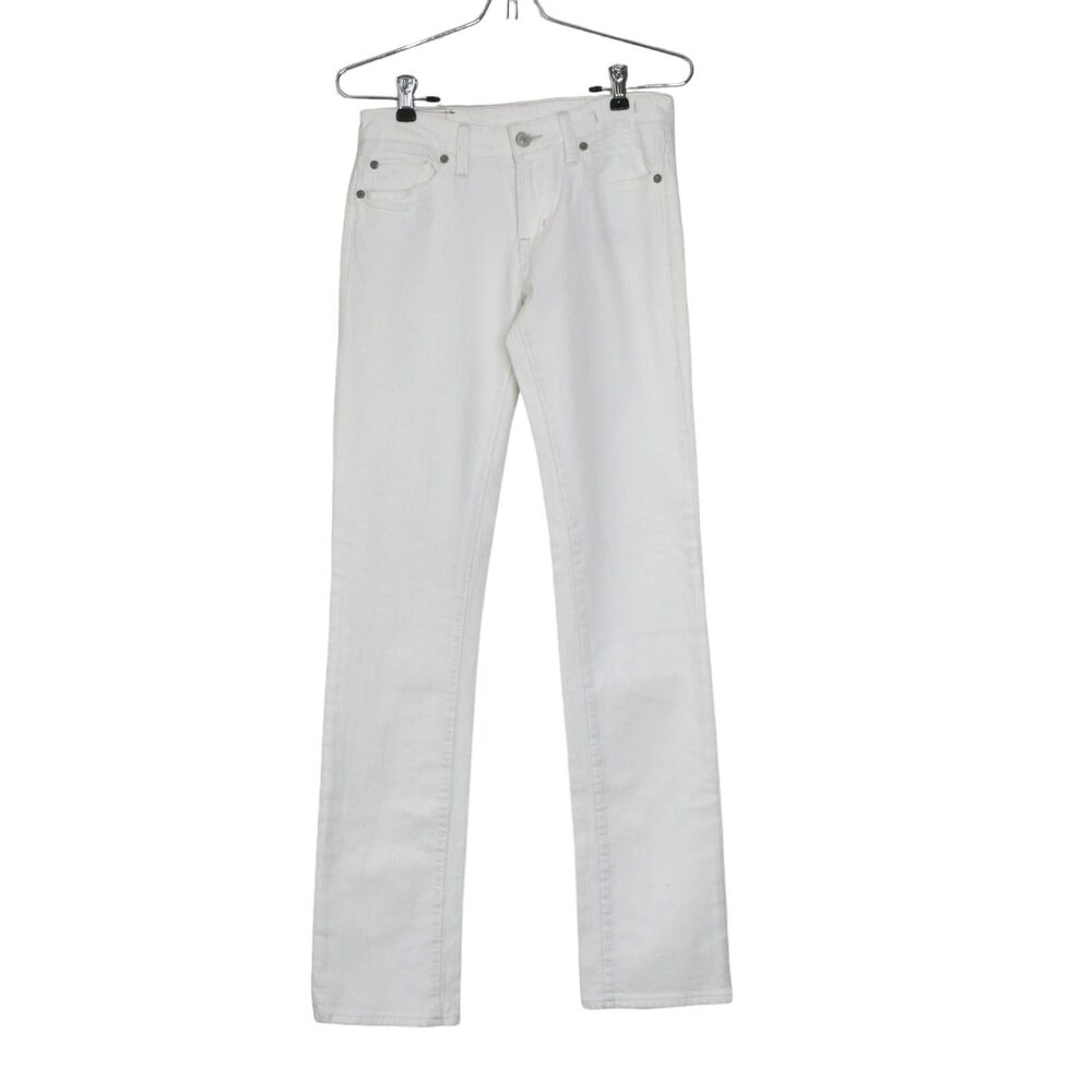 VTG Denim & Supply Ralph Lauren Sz 27x34 White Straight Jeans Label Wear EUC